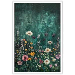 ZETCGSH Wildflower Field Wall Art Vintage Botanical Landscape Sign Floral Dec... - Picture 1 of 7