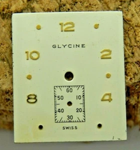 Glycine Pearl Vintage Watch Dial 23.5mm by 19.97mm Subdial 4.7mm Gold Numerl Mrk - Picture 1 of 3