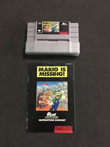 MARIO IS MISSING SUPER NINTENDO SNES NTSC AMERICAN GEBRAUCHT KASSETTE UND HANDBUCH - Bild 1 von 6