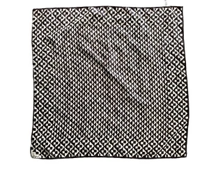 VERA Scarf Black & White Geometric Pattern Acetate 28X28 in Square Japan - Picture 1 of 6