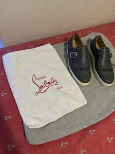 Christian Louboutin Gray Club Flat Calf Shoes - Picture 1 of 7