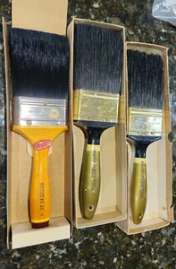 3 Vintage 3" Paint Brushes - 1 is Sherwin Williams Painter Craft No. 25 - Picture 1 of 8