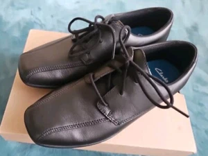 Clarks Boy School Shoes Size 4 G Bradford SNR black BNWB - Picture 1 of 5