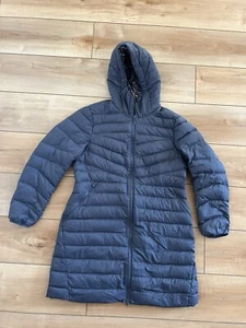 Lands End Wanderweight ultraleichter Maxi Daunenmantel Damen Medium SM verstaubar grau - Bild 1 von 15