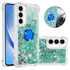 Estuche magnético para varios teléfonos con brillo líquido de arena movediza para automóvil + cubierta con soporte de anillo - Imagen 1 de 8
