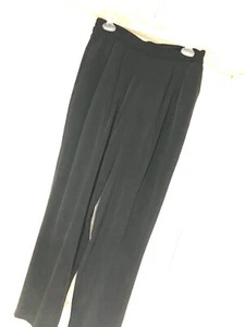 NEW Medium SILK Rafaella Vintage Black Pleated Dress Elegant Lounge Pants  - Picture 1 of 6