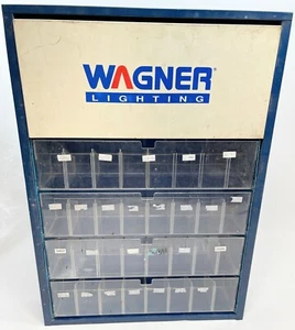 Armario de pared de metal con exhibición de iluminación Wagner vintage garaje tienda cueva - Imagen 1 de 7