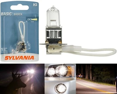 Sylvania Basic H3 55W One Bulb Halogen Fog Light Plug Play Replacement Stock OE — 第 1/4 张图片