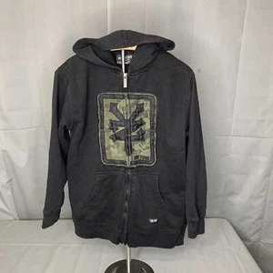 Zoo York Kids Black Zipup Hoodie Patch Design Dual Pockets Large kids - Picture 1 of 7