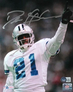 Deion Sanders Autographed Dallas Cowboys 8x10 Pointing HM Photo-Beckett W Holo - Picture 1 of 2