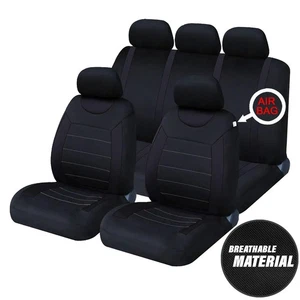 FOR HONDA CIVIC (2011-2021) - 9PC BLACK SEAT COVER SET CAR VAN - Picture 1 of 6