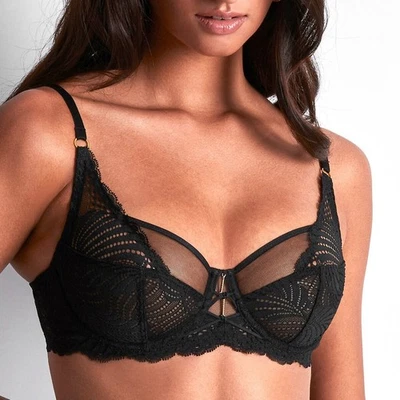 AUBADE Paris Mujer Encaje Confort Copa Completa Ritmo de Deseo, Negro, 34H Foto 1 de 4