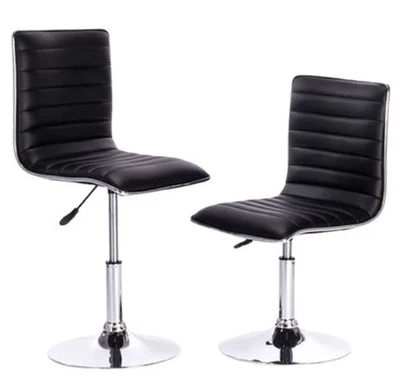 Design Guild Stools 2 Piece Set Armless Bar Stools, Black & White - Image 1 of 4