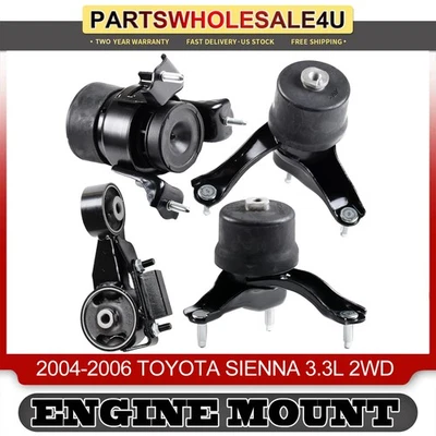 4Pcs Engine Motor & Transmission Mount Kit FOR 2004-2006 Toyota Sienna 3.3L 2WD - Image 1 of 4