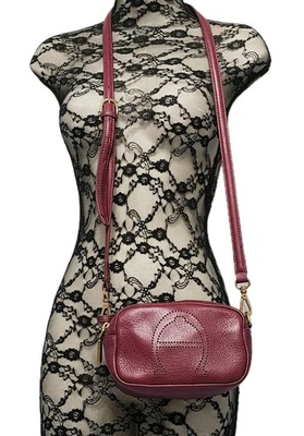  Etienne Aigner Mini Red Leather Hobo Camera  Crossbody Bag Purse Read - Image 1 of 4