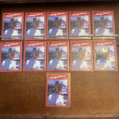 Randy Johnson 11 card Lot 1990 Donruss 2nd Year card #379 Seattle Rare Error  - Image 1 of 3