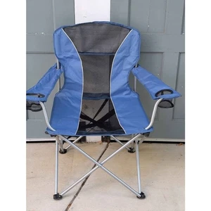 Silla de Campamento XL con Portavasos y Bolsa Ozark Trail Premium Malla Azul Plegable - Imagen 1 de 8