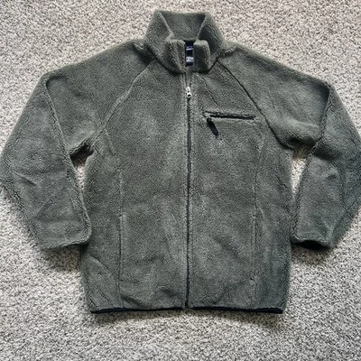 Lands End Womens S Sherpa Fleece Green Full Zip Jacket Pockets Made In The USA - Image 1 of 4