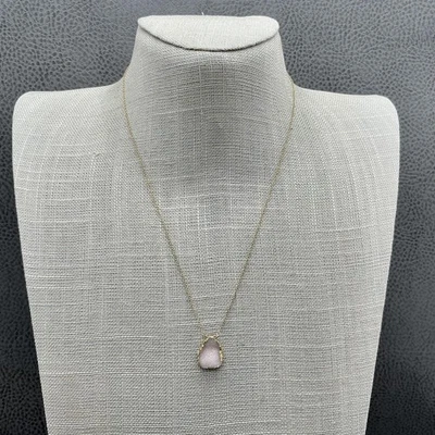 Ожерелье с подвеской в виде розового друзового камня золотистое регулируемое женское Luna Norte - Изображение 1 из 4