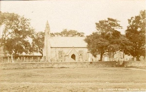REAL PHOTO POSTCARD OF ELSDON CHURCH, (NEAR OTTERBURN), NORTHUMBERLAND - Picture 1 of 2