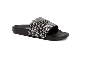 Juicy Couture sandalo donna slip on wander slide nero taglia 7 M - Foto 1 di 3