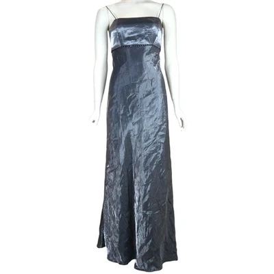 Vestido largo vintage Blondie Nites Jaslene con cuentas espalda latice plateado EE. UU. Para mujer 9 Foto 1 de 4