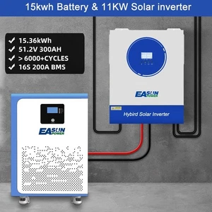 Easun 15kWh LiFePo4 Lithium Batterie 51.2V 300Ah + 11KW Solar Wechselrichter - Bild 1 von 6