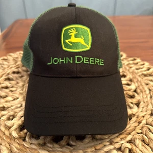 John Deere Truckermütze Snapback Baseball Cap schwarz grün Netzrücken verstellbar - Bild 1 von 10