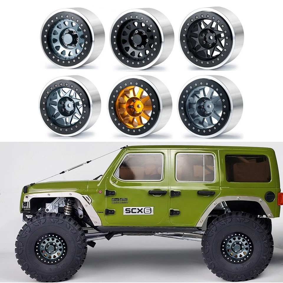 1/4PCS 2.9" Beadlock Wheel Rim Wheel Hub for 1:6 RC Crawler Axial SCX6 AXI05000 - Image 1 of 4