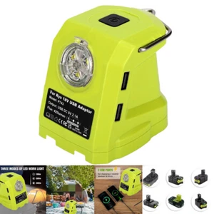 For RYOBI LED Work Light 14.4V-18V Li-ion Battery Dual USB Adapter Spotlight - Picture 1 of 15