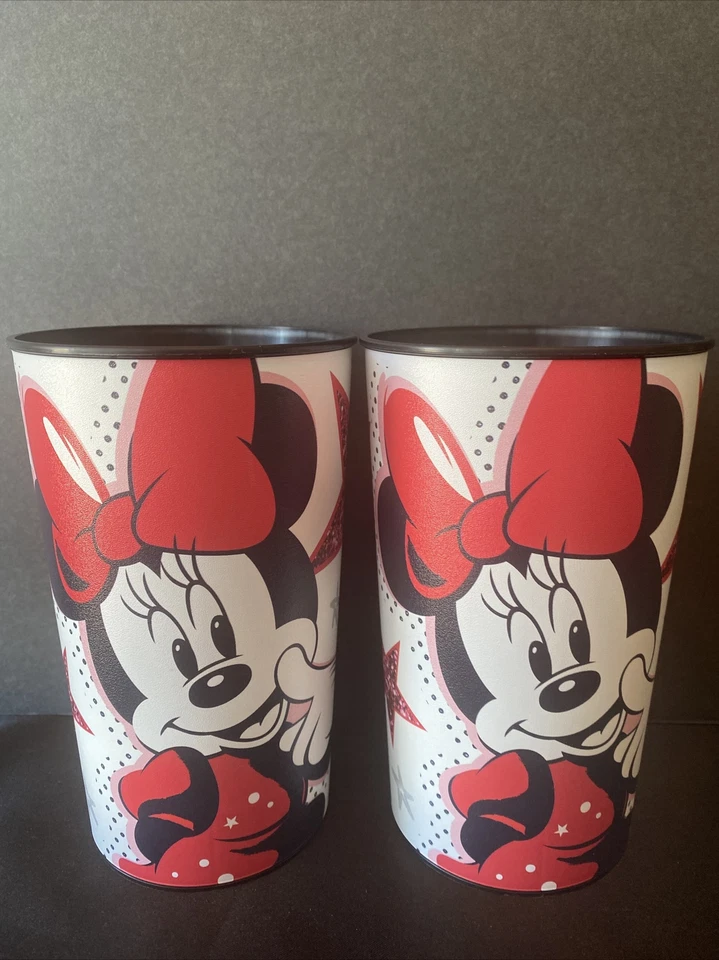Disney Minnie Mouse 22 oz. Juego de tazas de plástico para fiestas/2 NUEVO Foto 1 de 4