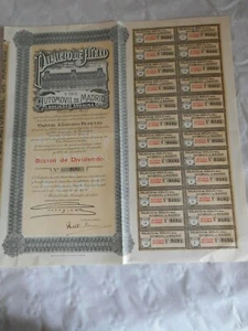Vintage share certificate Stock Bond Palacio de Hielo automovil madrid hockey - Picture 1 of 3
