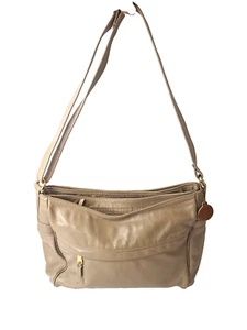 Vintage SAS Genuine Leather Shoulder Bag Handsewn Tan Made In USA Work Office - Picture 1 of 20