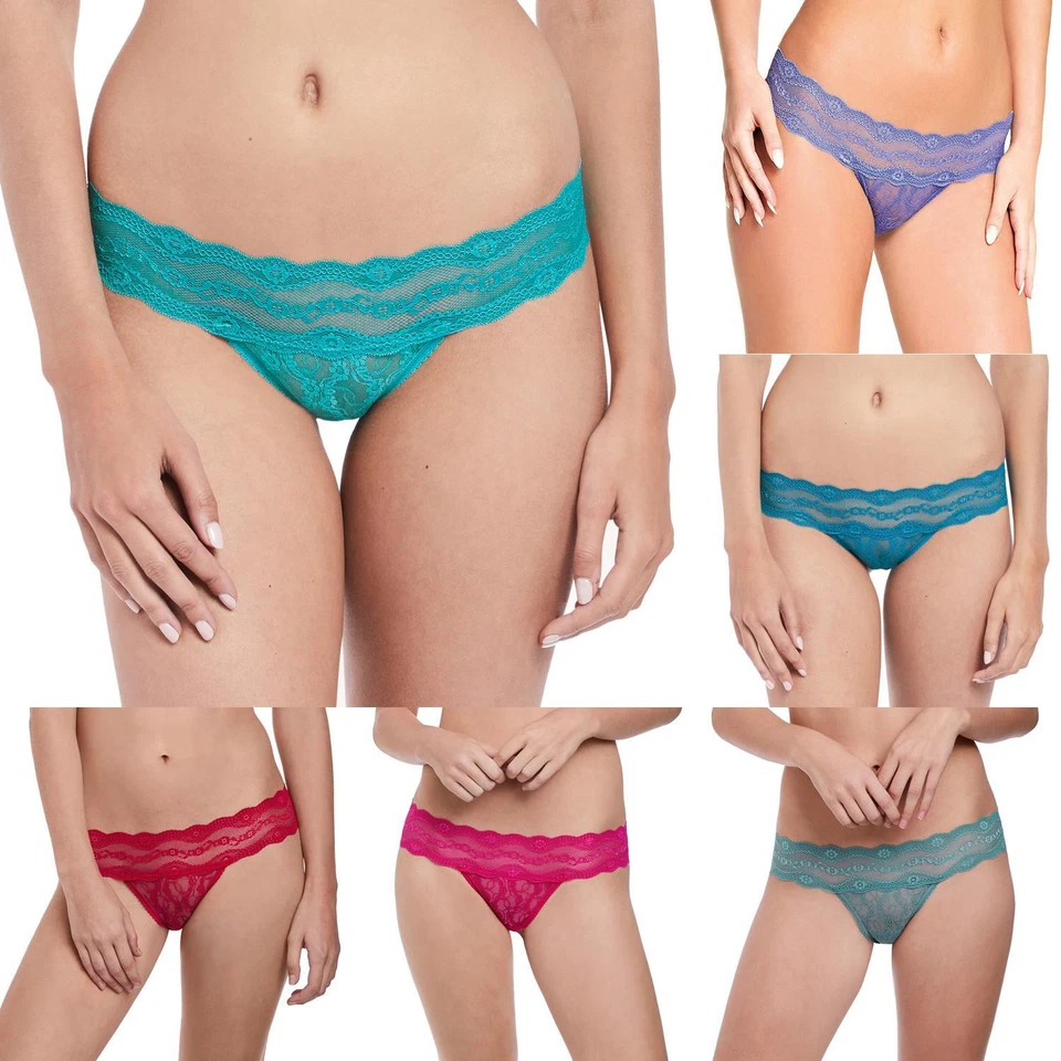 B.Tempt'd by Wacoal Lingerie Lace Kiss Thong/Knickers 970182