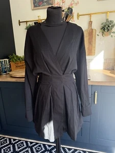 Zara Long Sleeved Little Black Dress Size Large Beautiful 14/16 - Picture 1 of 3