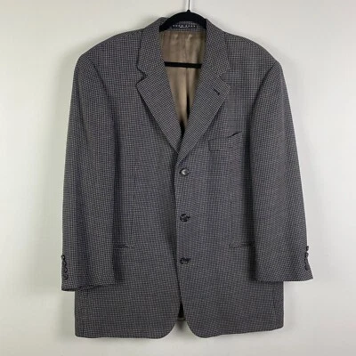 Blazer Vintage Hugo Boss 44R Loro Piana Lana Hecho en EE. UU. Super 110's Azul Negro Tostado Foto 1 de 4