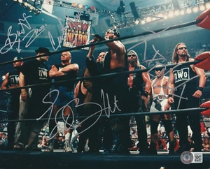 Bagwell, Hennig, Konnan & Bischoff Signed NWO 8x10 PHOTO w/ Beckett (BAS) LOA - Picture 1 of 2