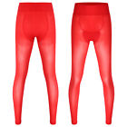 Men's Glossy See Through Long Pants Stretchy Tights Pantyhose Sissy Crossdresser