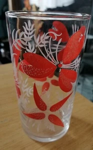 Retro MCM Tumbler Glass Funky cocktail bar red floral - Picture 1 of 1