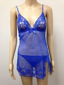 3X PLUS SIZE BLUE Frederick's of Hollywood Lingerie SOPHIE BABYDOLL BNIP