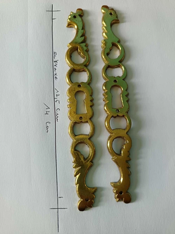 entrées de serrure coq (gauche et droite) en laiton - Photo 1/1