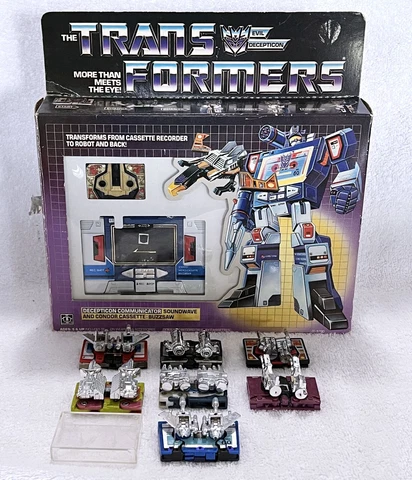 G1 1984 SOUNDWAVE VINTAGE BOXED • 100% COMPLETE w/8 CASSETTES • G1 TRANSFORMERS Cover