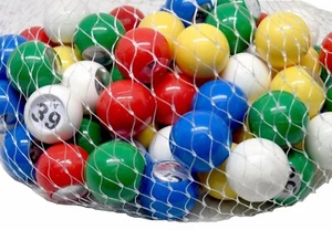 Bingo Supplies - 75 Multi-Color Bingo Balls 7/8" - Picture 1 of 3
