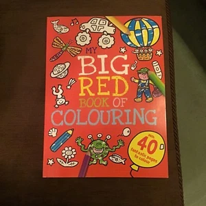 MY BIG RED BOOK OF COLOURING BOOK 40 PAGES BIRTHDAY CHRISTMAS SUMMER KIDS - Picture 1 of 2