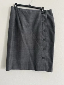 Vintage Raggi Straight Pencil Skirt Size 14 Wrap Button Wool Blend Knee Length - Picture 1 of 5