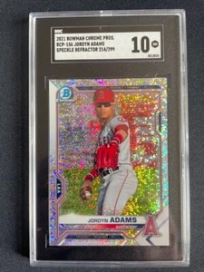 2021 Bowman Chrome SPECKLE Refractor JORDYN ADAMS Prospect /299 SGC GEM 10 - Picture 1 of 2