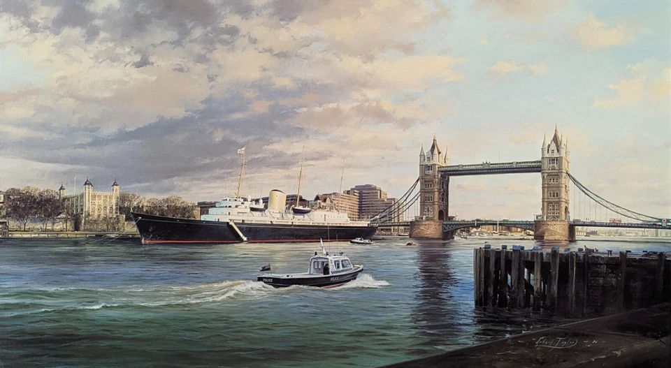 Royal Yacht Britannia by Robert Taylor, limited edition maritime art print - Image 1 of 2