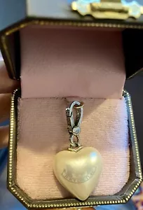 Juicy Couture “Pearl”Heart Charm W/ Crest Silver EUC & Extremely Rare! In Box - Picture 1 of 13