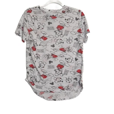 Camiseta Disney Mickey Mouse Talla L (11/13) Gris y Rojo Estampado de Dibujos Animados Cuello Redondo Foto 1 de 4
