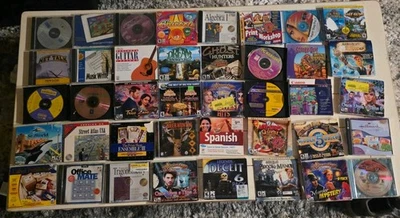 Lote De 40 CD De Colección Mezcla De Juegos De CD Aleatorios, Utilidades, Software De Aprendizaje Foto 1 de 4